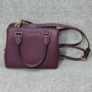 Michael Kors Satchel Handbag Womens XS Burgundy Crossbody Top Handle Bag